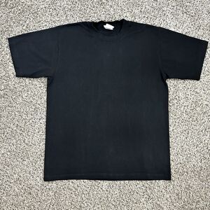 Men’s Solid Black Pro Team Super Heavy Weight Yarn Made in USA T-Shirt Size XL